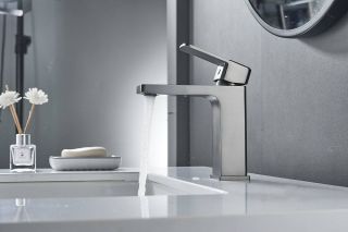 Смеситель для раковины Shevanik S9701T оружейная сталь